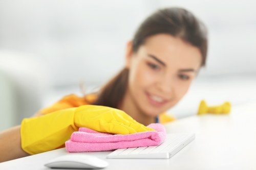 Professional carpet cleaner treating stains and dirt in a home interior